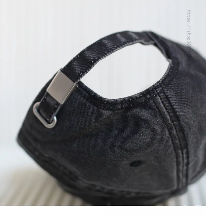 Ripped Denim Baseball Cap for Men Red — feature 12