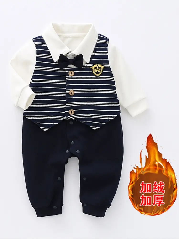 Baby Striped Jumpsuit Set for Boys Spring Autumn - Image 3