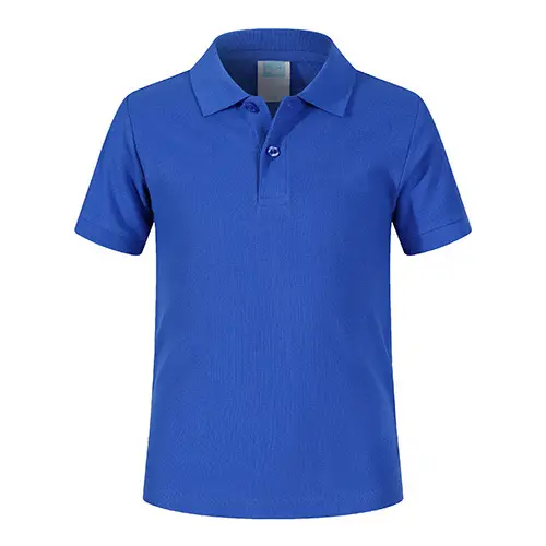 Men Blue Cotton Polo Shirt 220g Loose Fit