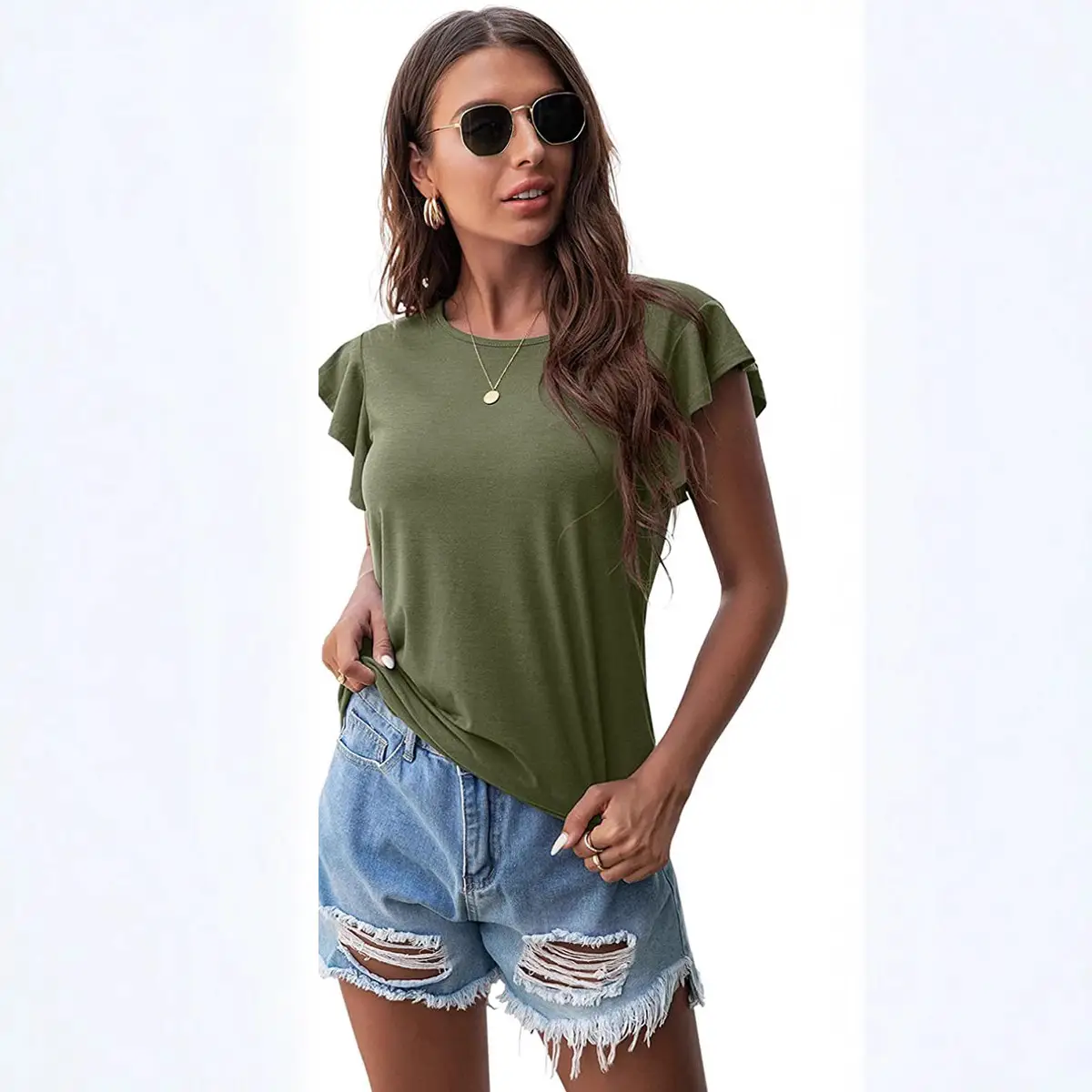 Women's Black Round Neck Short Sleeve T-Shirt 2024 - Image 13