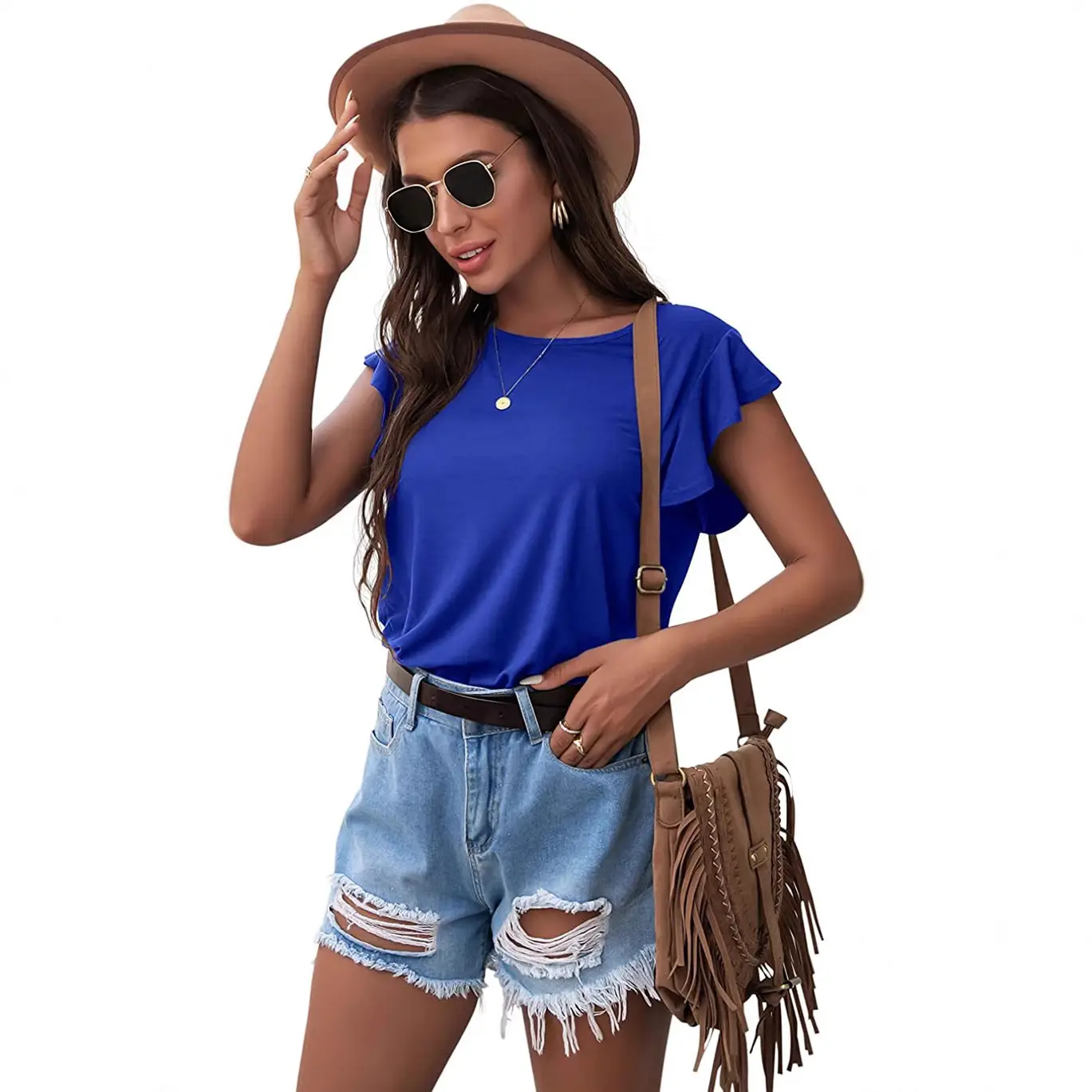 Women's Black Round Neck Short Sleeve T-Shirt 2024 - Image 14