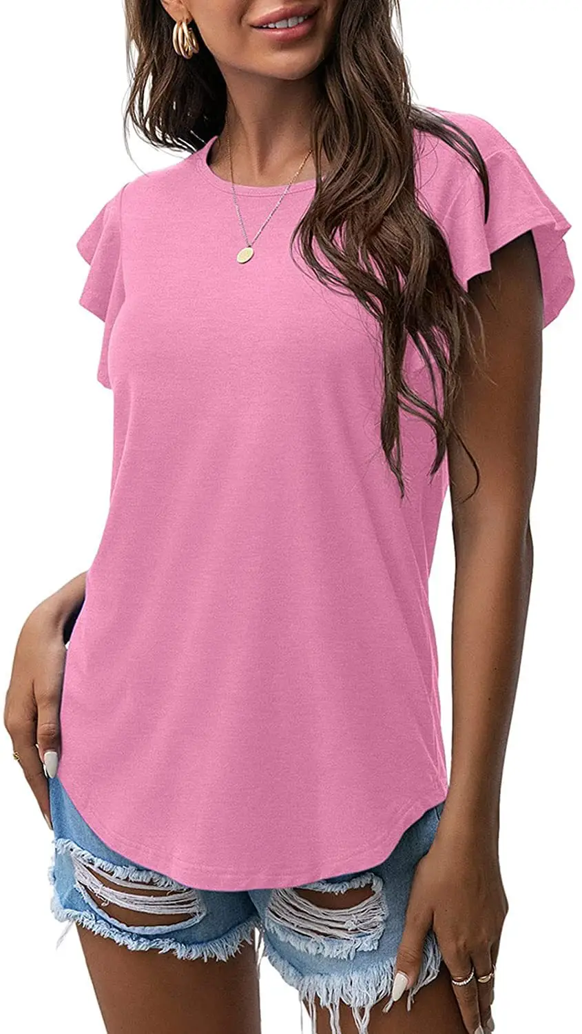 Women's Black Round Neck Short Sleeve T-Shirt 2024 - Image 3