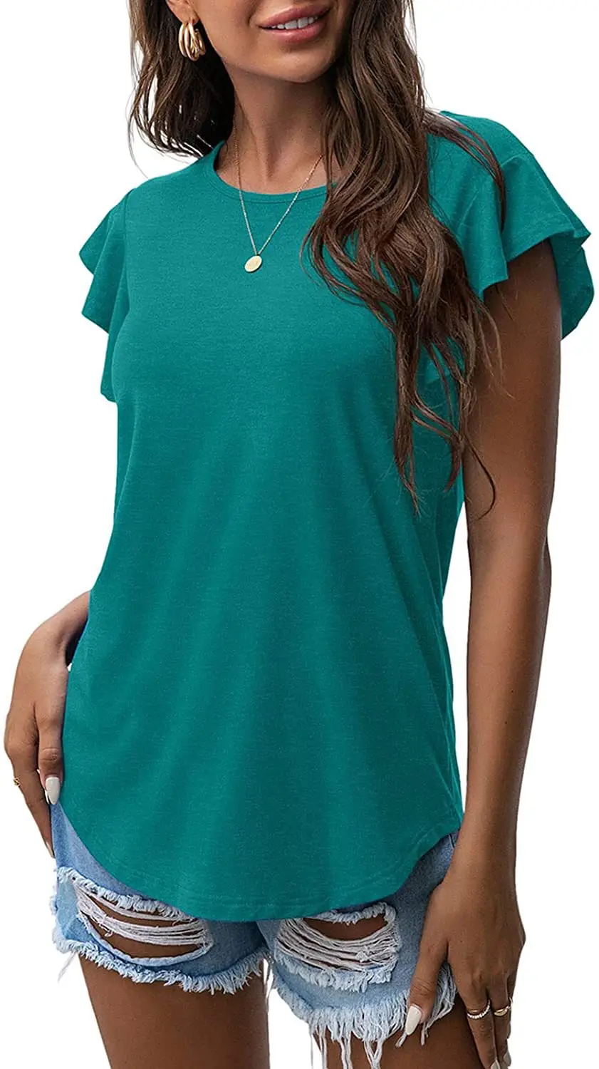 Women's Black Round Neck Short Sleeve T-Shirt 2024 - Image 7