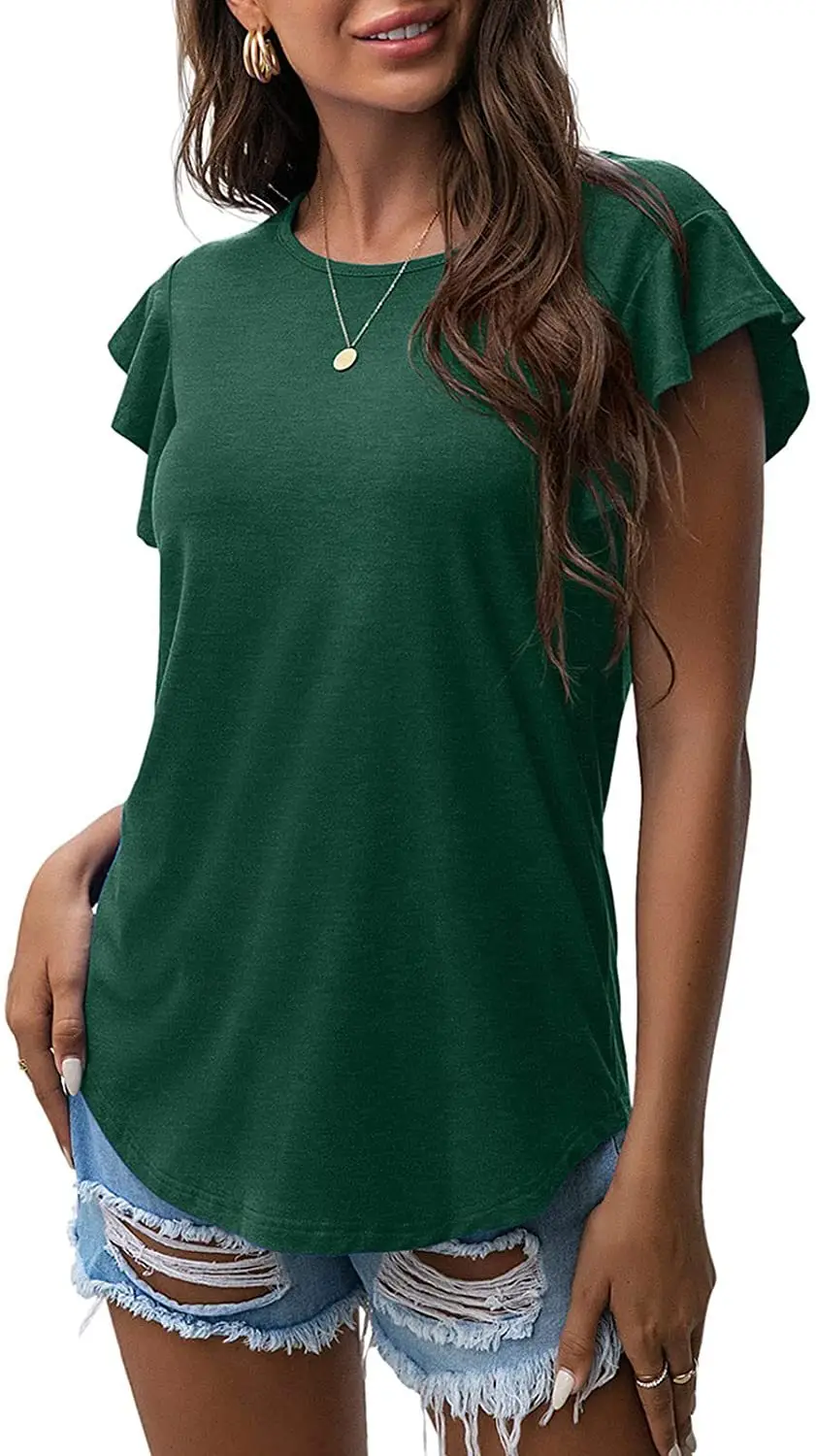 Women's Black Round Neck Short Sleeve T-Shirt 2024 - Image 8