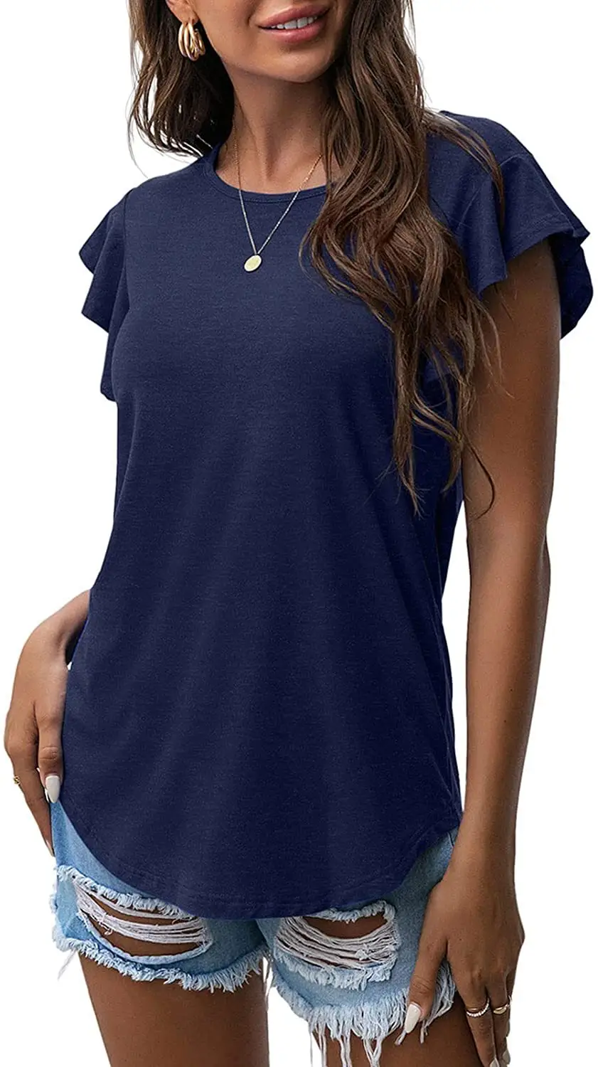 Women's Black Round Neck Short Sleeve T-Shirt 2024 - Image 9