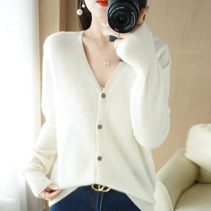 Women's Red Knit Cardigan Jacket Large Size - Image 21