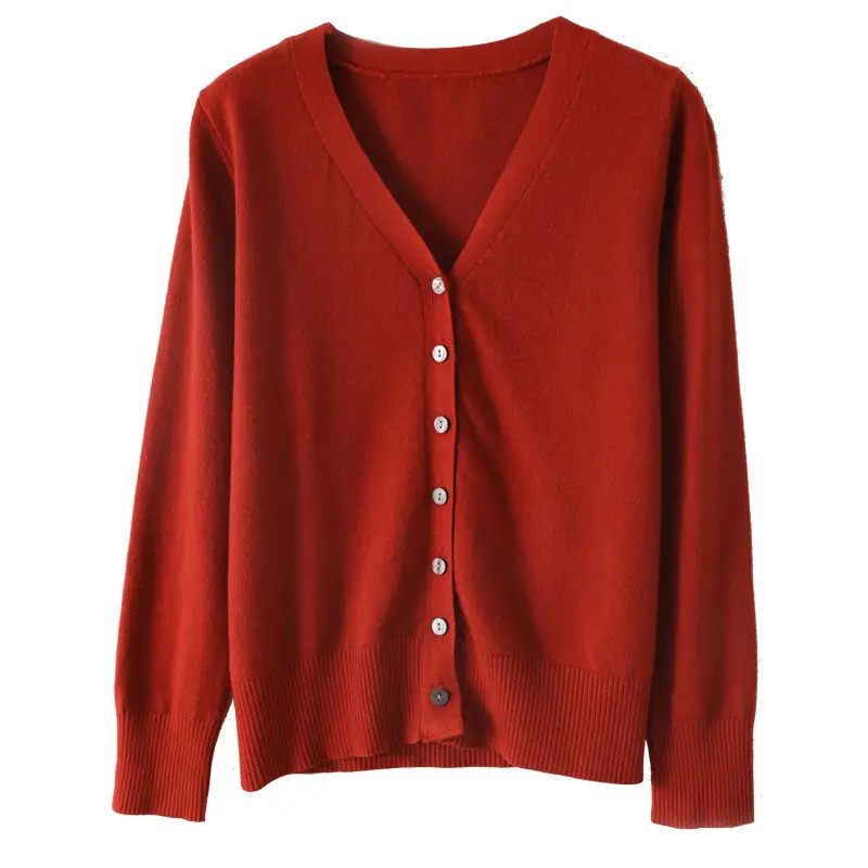 Women's Red Knit Cardigan Jacket Large Size - Image 24
