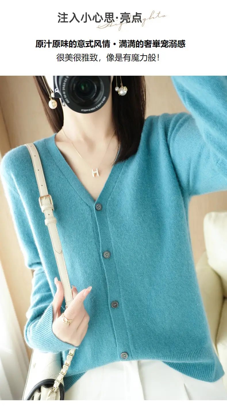 Women's Red Knit Cardigan Jacket Large Size — feature 10
