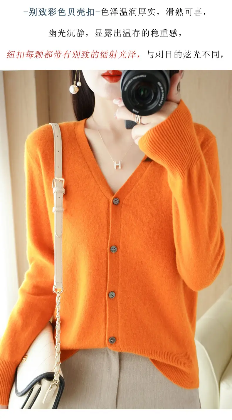 Women's Red Knit Cardigan Jacket Large Size — feature 13