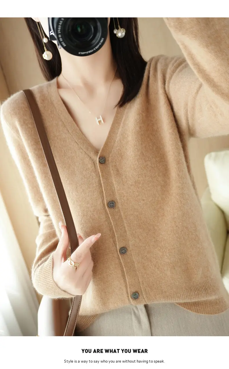 Women's Red Knit Cardigan Jacket Large Size — feature 32