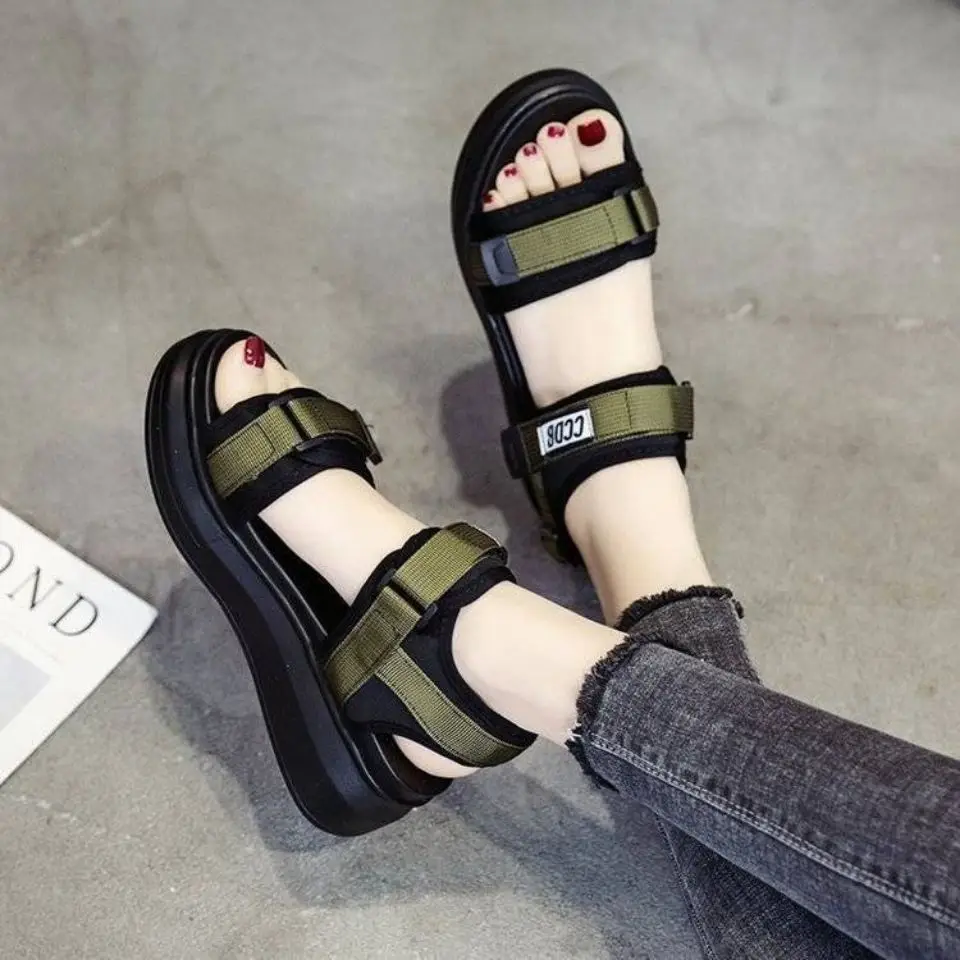Women's Black Platform Wedge Sandals Summer