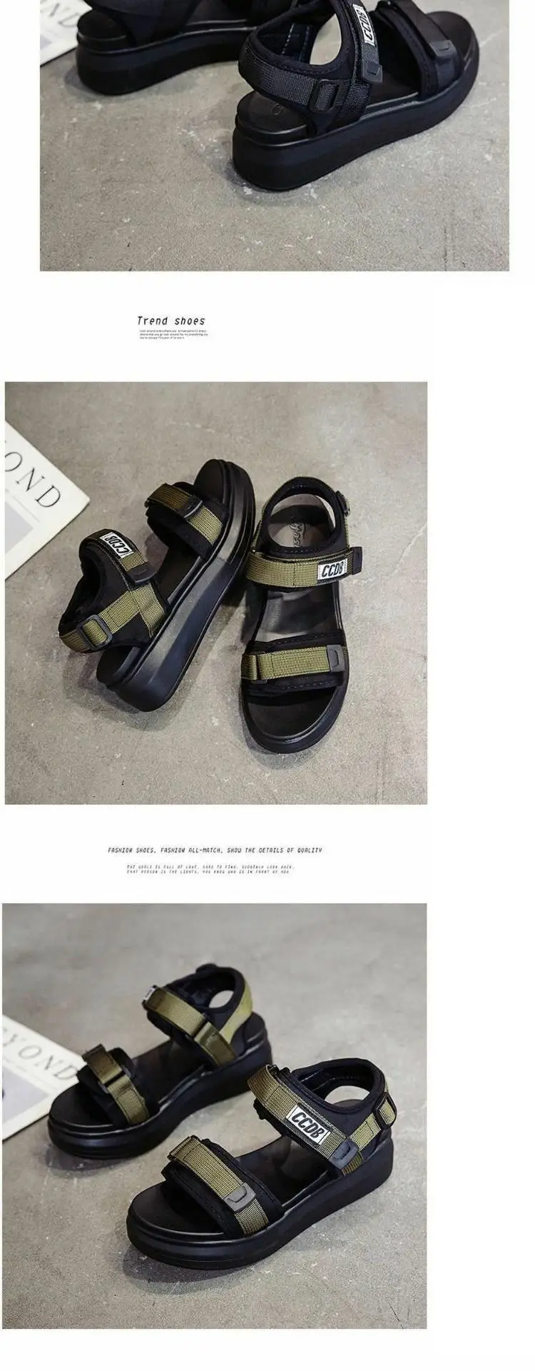 Women's Black Platform Wedge Sandals Summer — feature 11