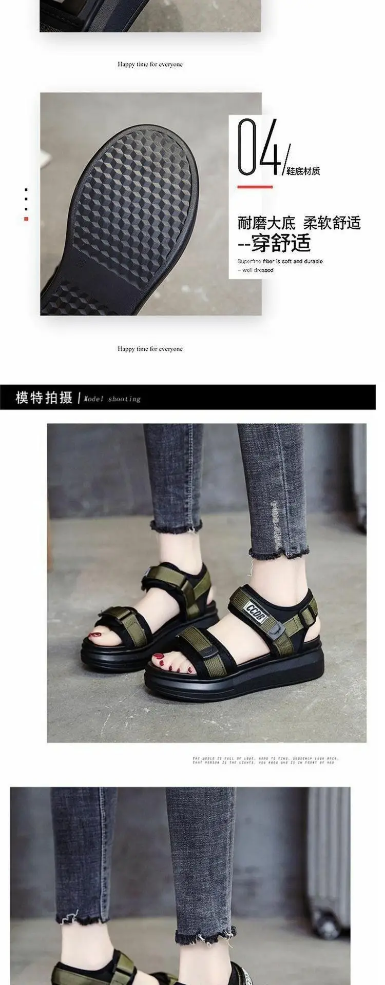 Women's Black Platform Wedge Sandals Summer — feature 5