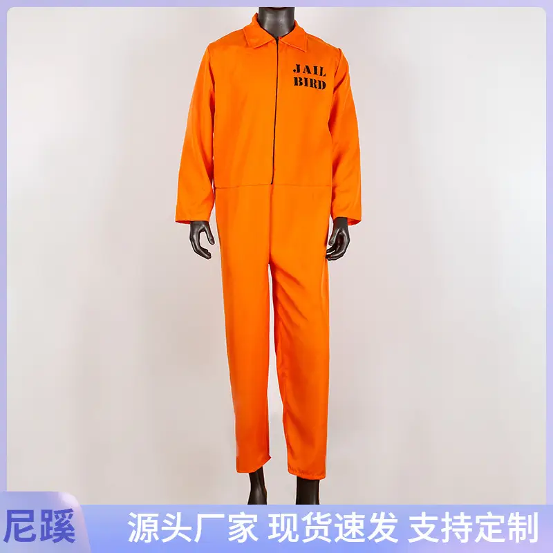 Orange Jail Bird Prison Uniform Halloween Adult Costume - Image 6