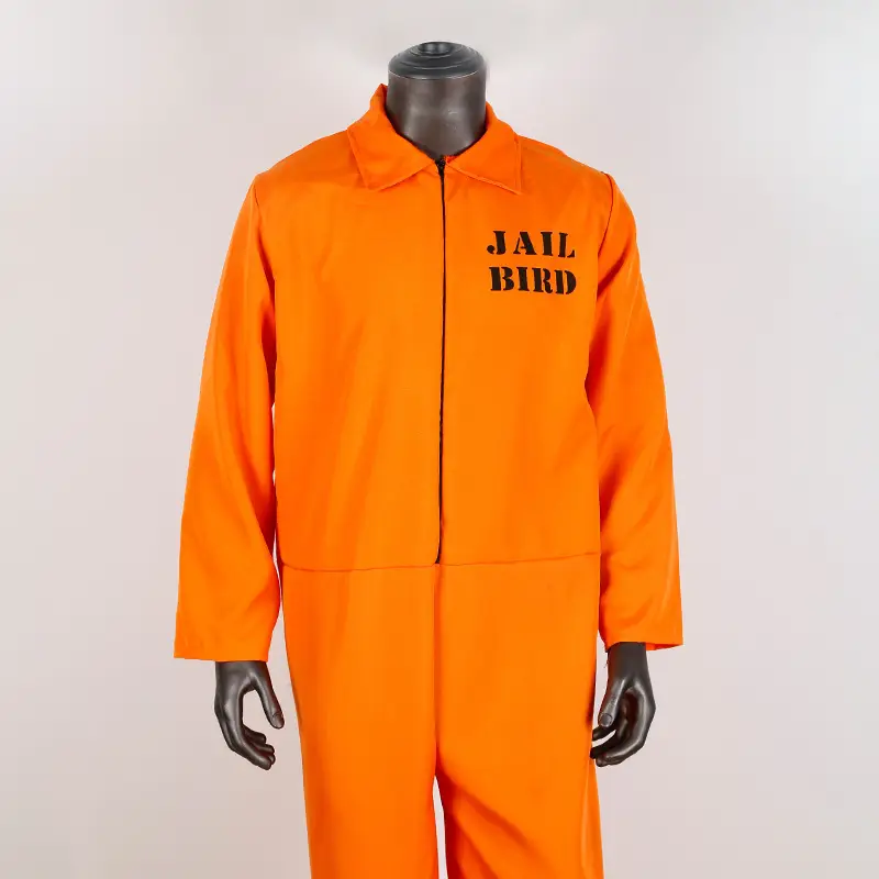 Orange Jail Bird Prison Uniform Halloween Adult Costume - Image 7