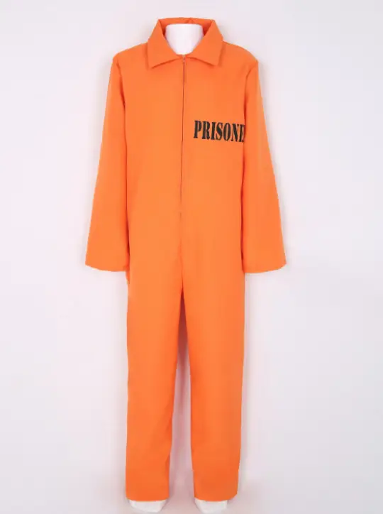Orange Jail Bird Prison Uniform Halloween Adult Costume - Image 4