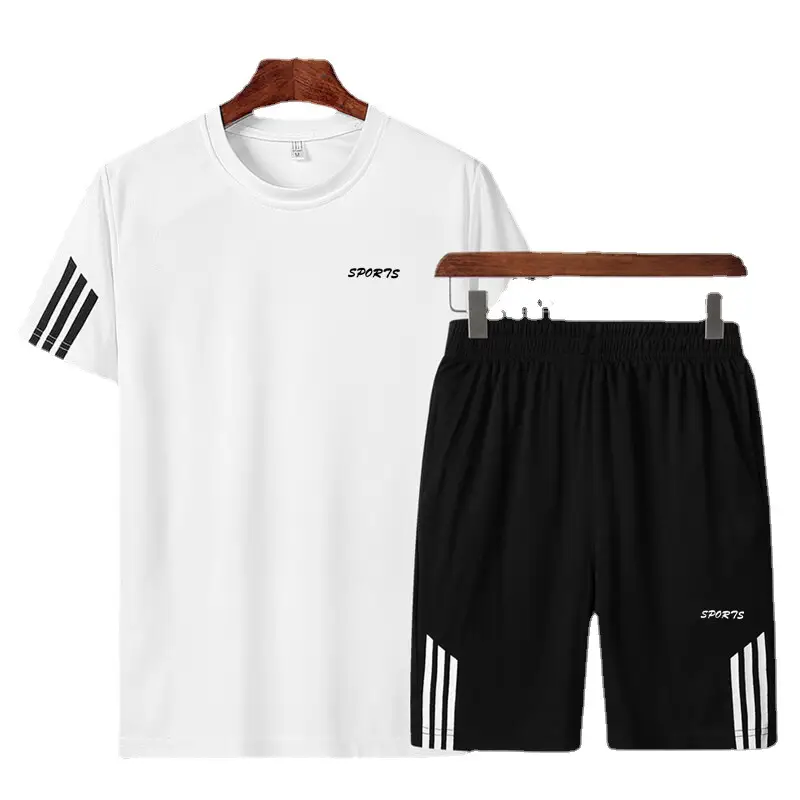 Men White 3-Piece Sports Suit with Black Shorts - Image 9