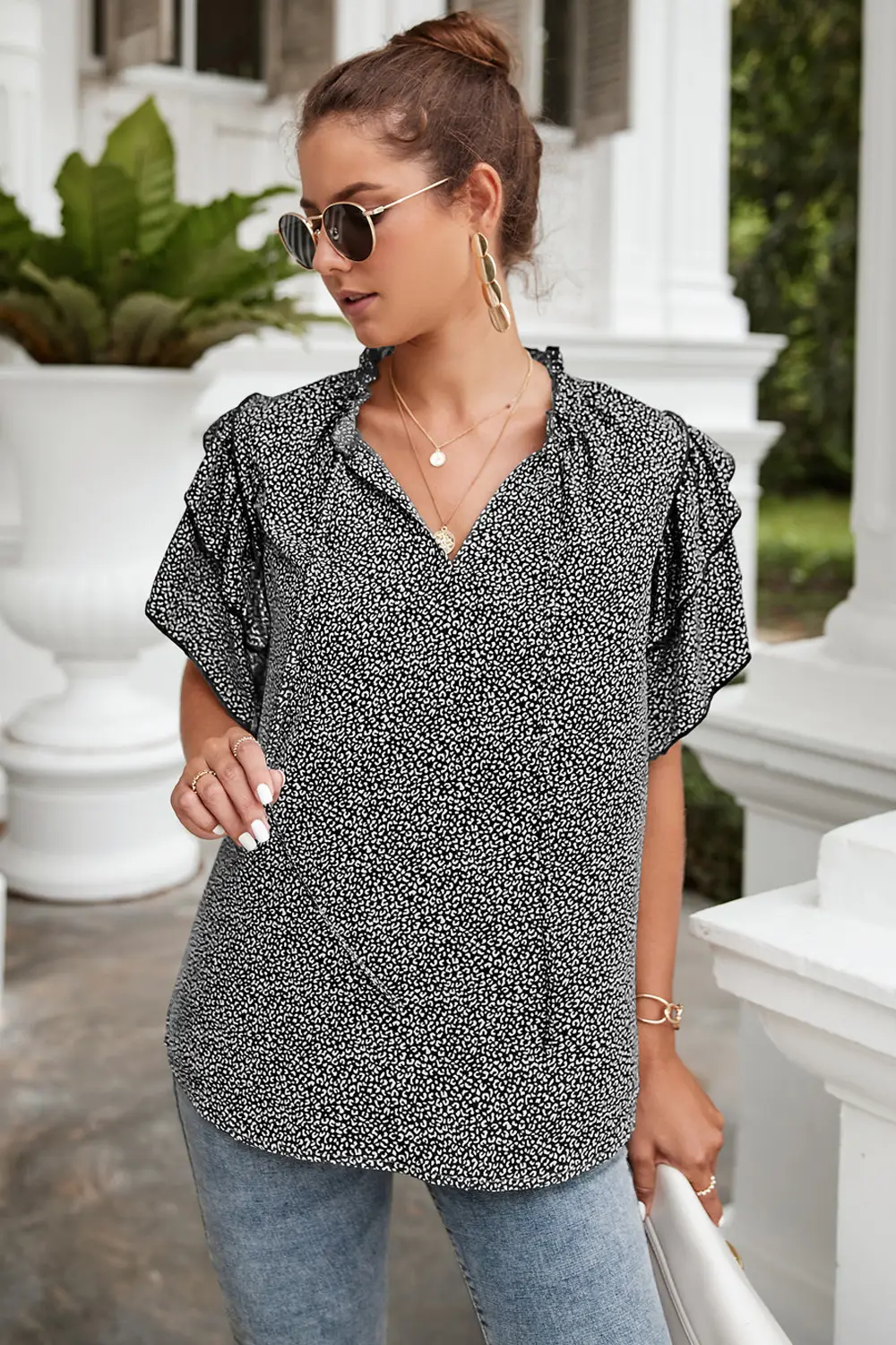 2022 Hot Leopard Print V-Neck Top for Women — feature 28