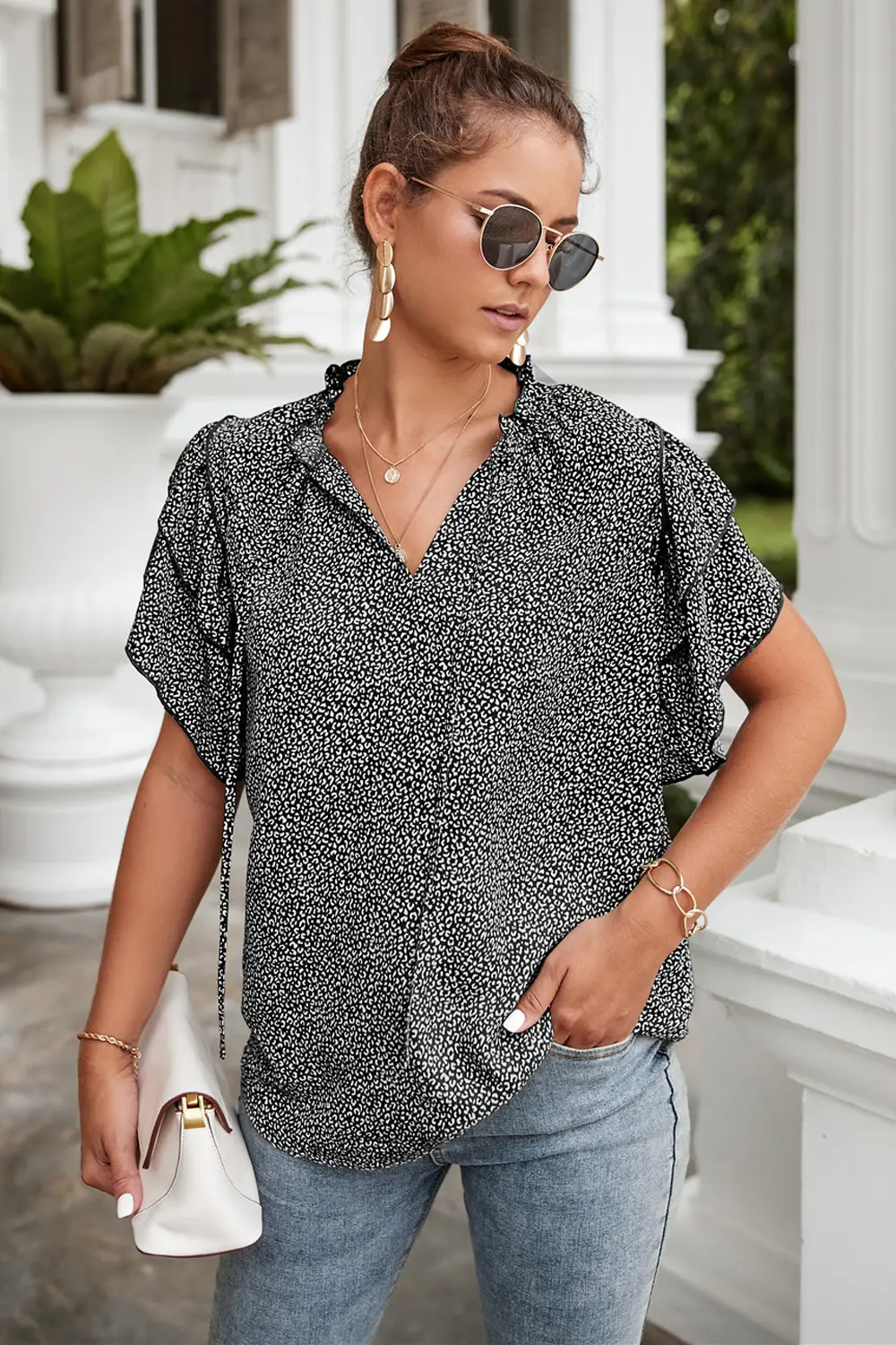 2022 Hot Leopard Print V-Neck Top for Women — feature 29
