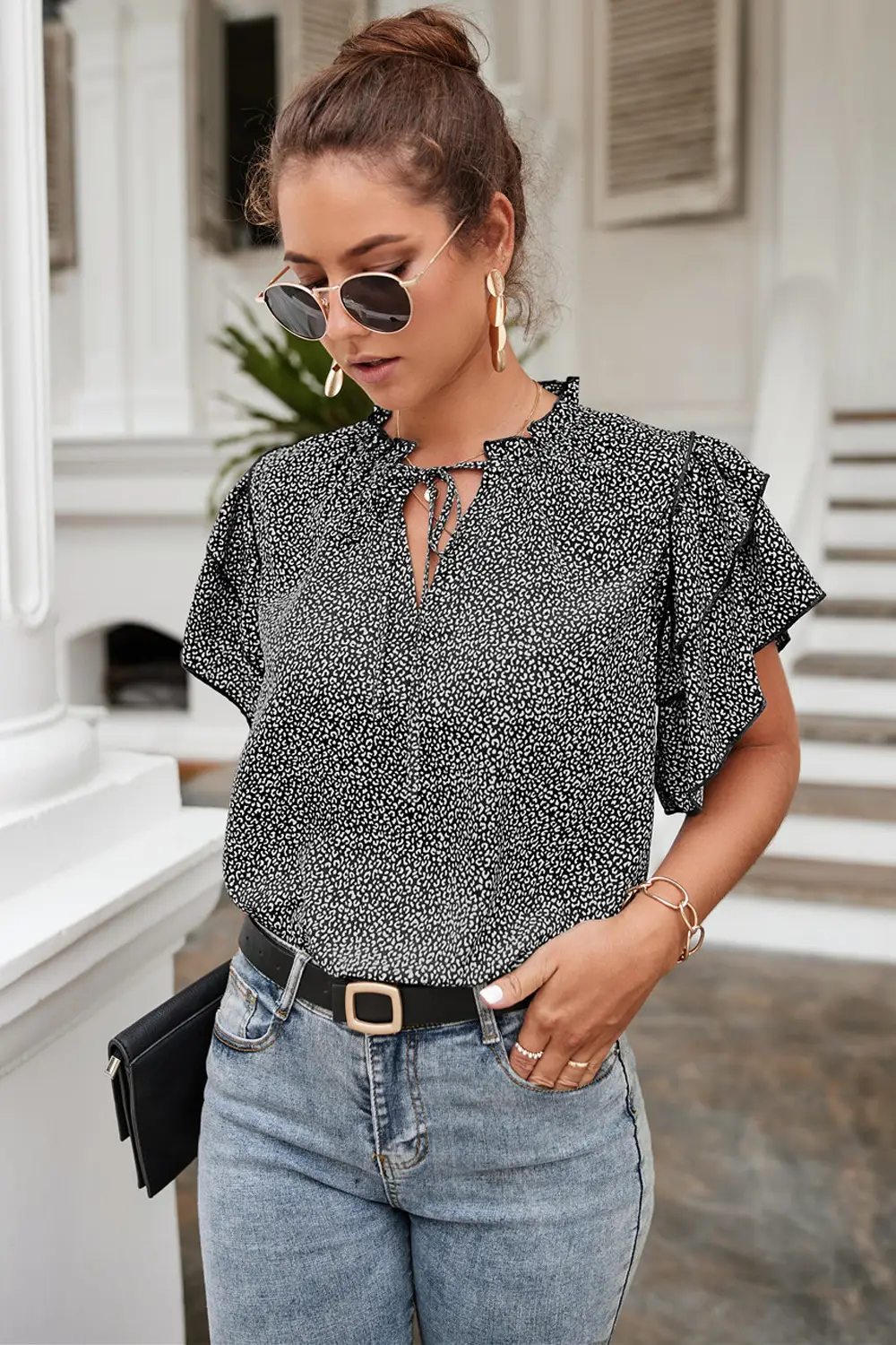 2022 Hot Leopard Print V-Neck Top for Women — feature 31
