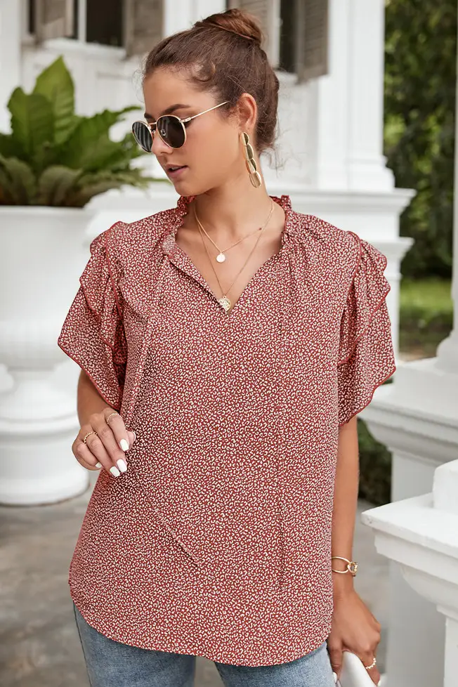2022 Hot Leopard Print V-Neck Top for Women — feature 34