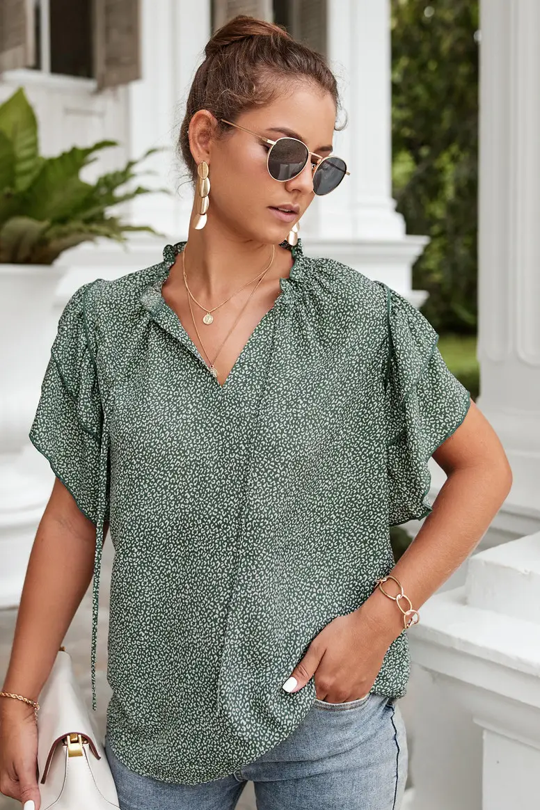 2022 Hot Leopard Print V-Neck Top for Women — feature 41