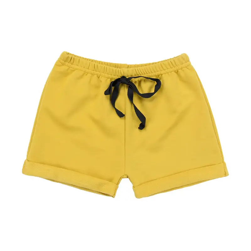 Men Women Cotton Shorts Navy Yellow Drawstring - Image 11