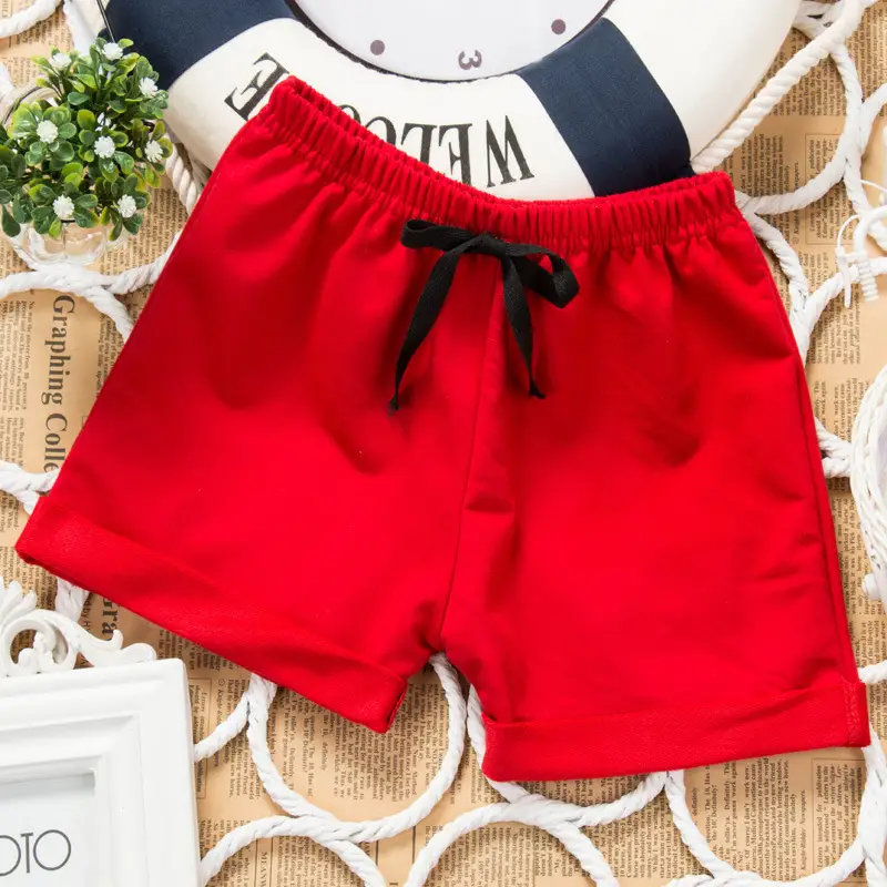 Men Women Cotton Shorts Navy Yellow Drawstring - Image 3