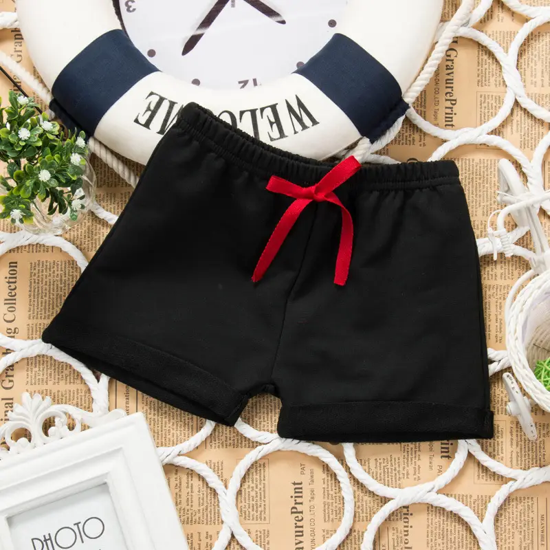 Men Women Cotton Shorts Navy Yellow Drawstring - Image 5