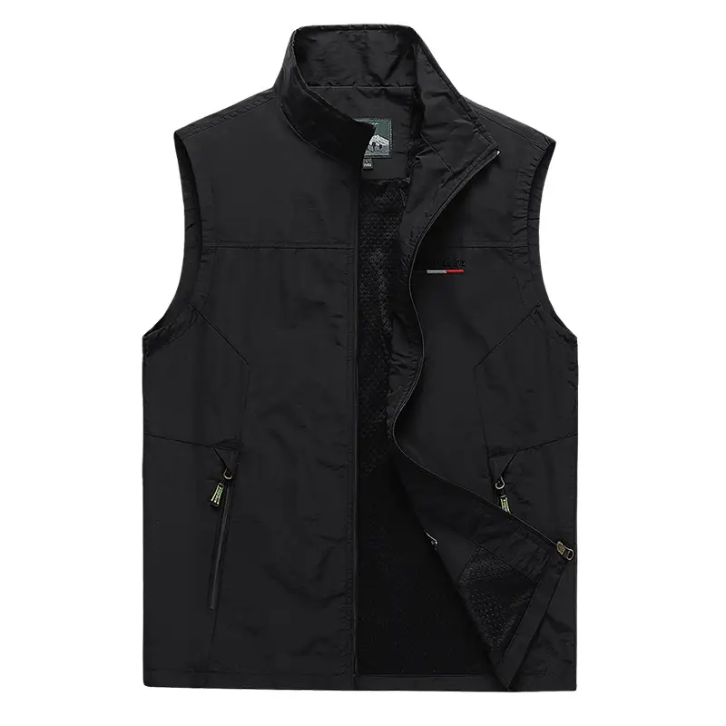Men's 2022 Collar Vest Olive Green Quick-Drying Lightweight - Image 7