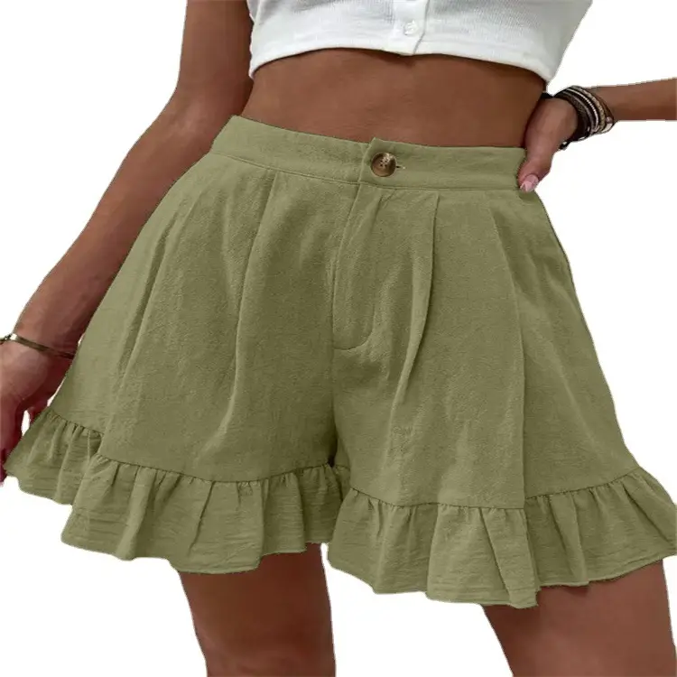 Women's Olive Green Wide Leg Shorts 2026 - Image 18