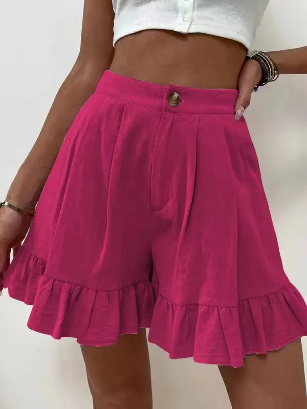 Women's Olive Green Wide Leg Shorts 2026 - Image 9