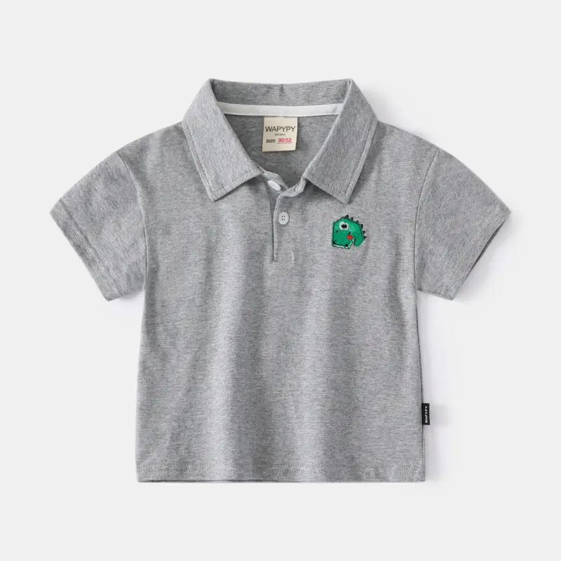 Kids Striped Polo Shirt White Black Korean Design - Image 2