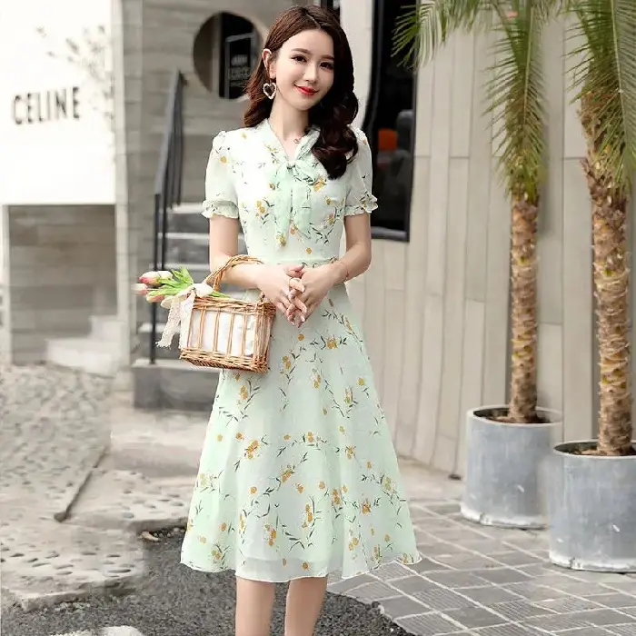 Thai Style Floral Skirt Dress Fat Waist Large Size - Image 3