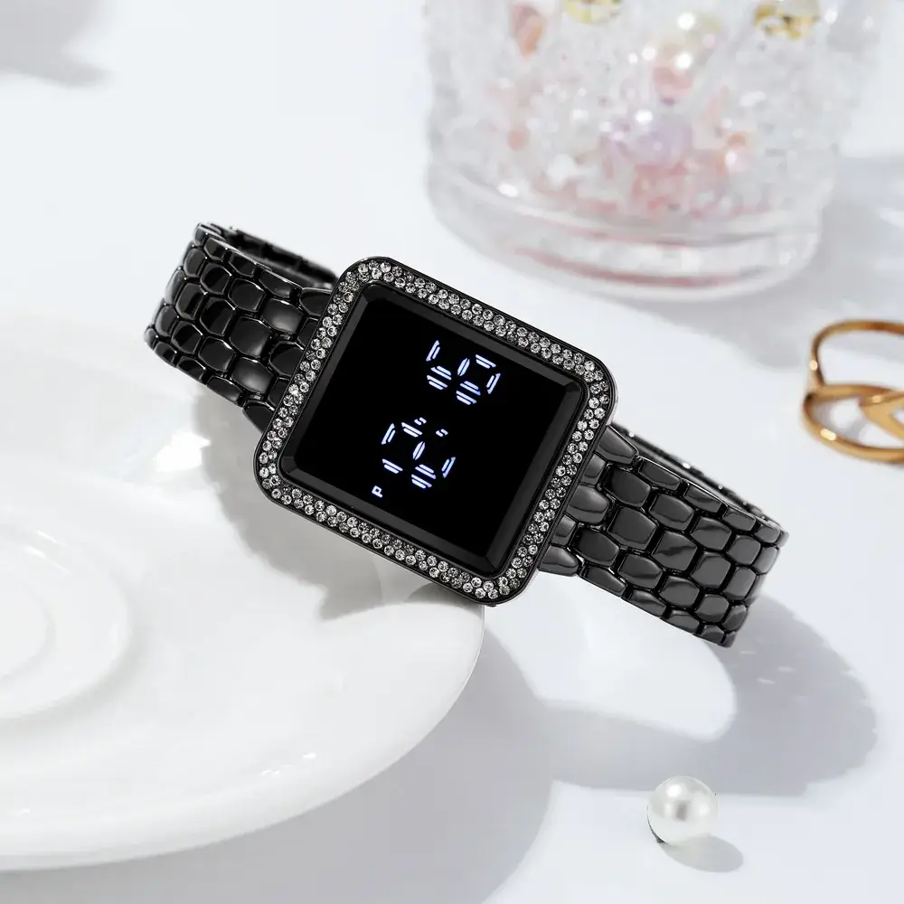 Luxury Diamond-Encrusted Women's LED Touch Watch - Image 6