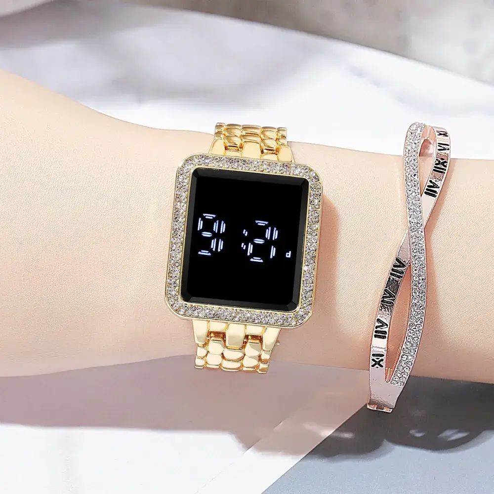Luxury Diamond-Encrusted Women's LED Touch Watch - Image 7