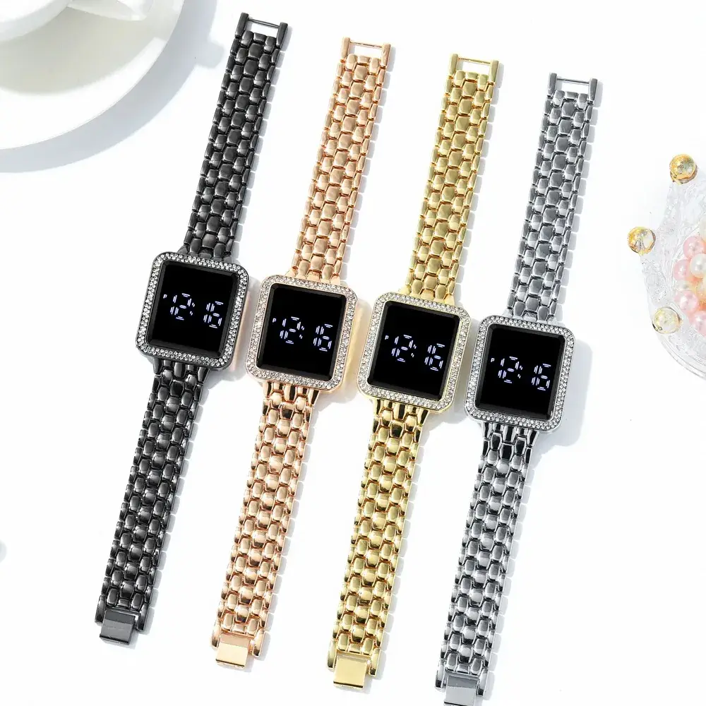 Luxury Diamond-Encrusted Women's LED Touch Watch - Image 9