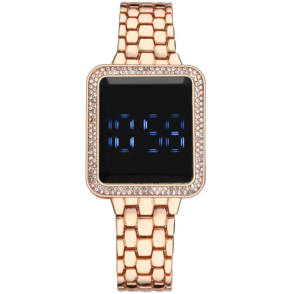 Luxury Diamond-Encrusted Women's LED Touch Watch - Image 2