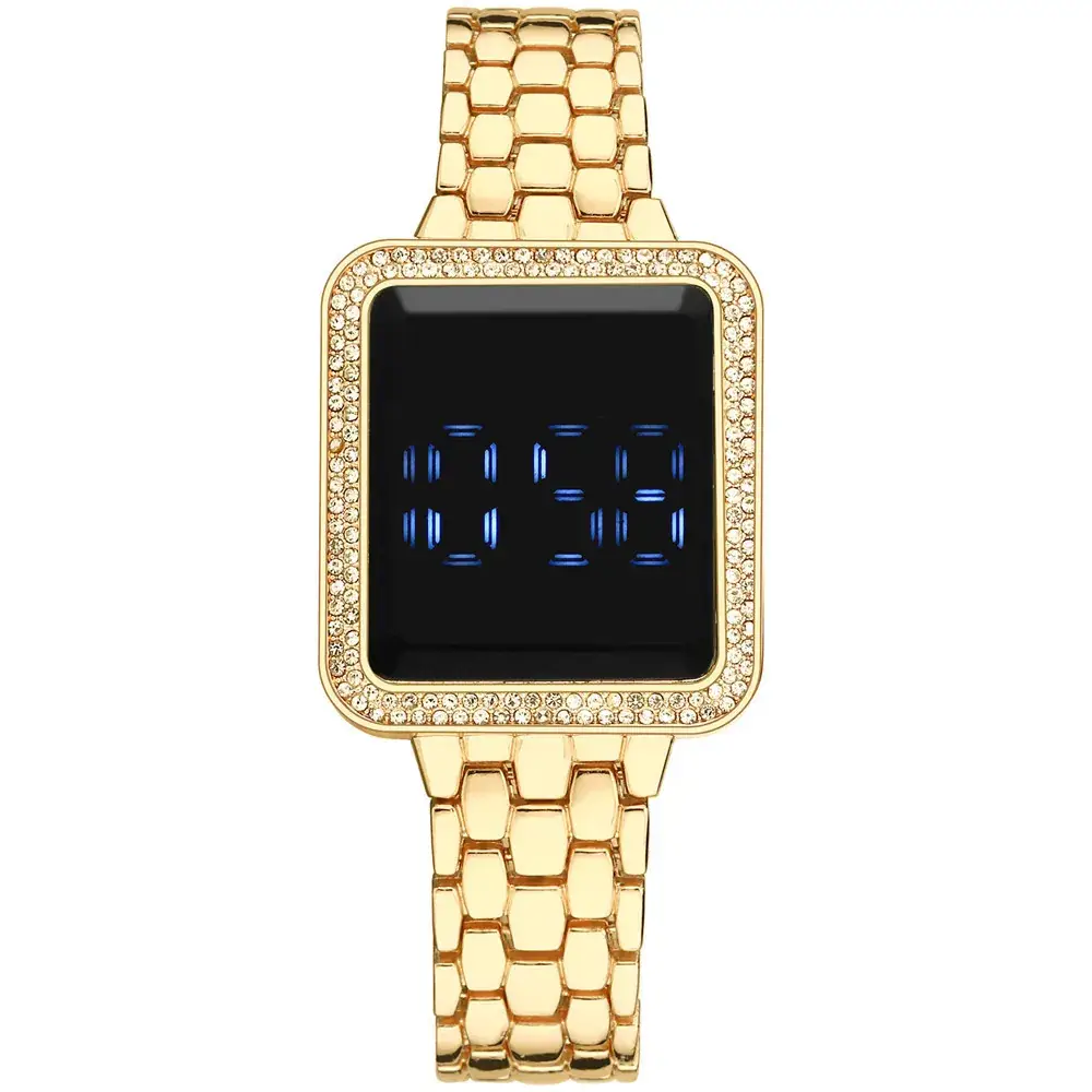 Luxury Diamond-Encrusted Women's LED Touch Watch - Image 3