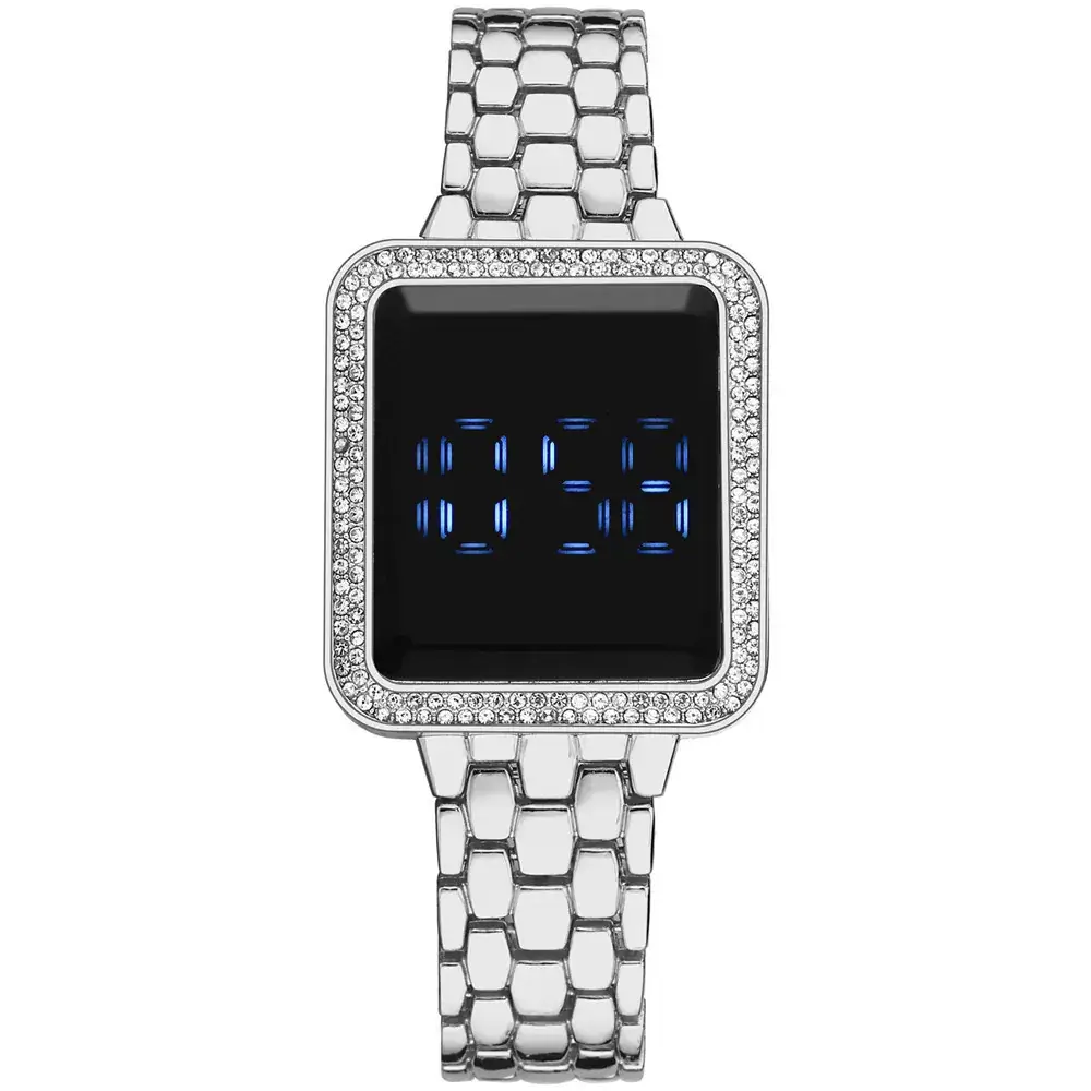 Luxury Diamond-Encrusted Women's LED Touch Watch - Image 4