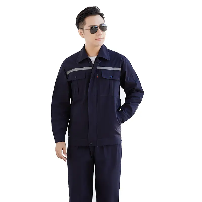 Pure Cotton Welding Suit Gray Long Sleeve Workwear Set - Image 8