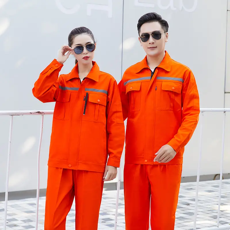 Pure Cotton Welding Suit Gray Long Sleeve Workwear Set - Image 4