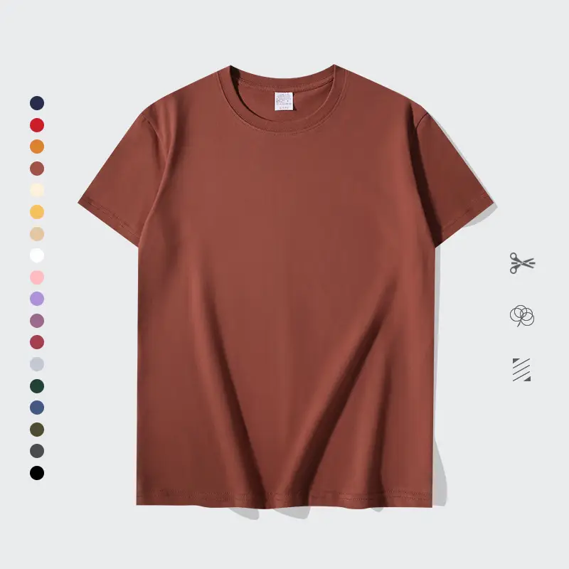 Men Women Loose Fit Orange Cotton T-Shirt 200g