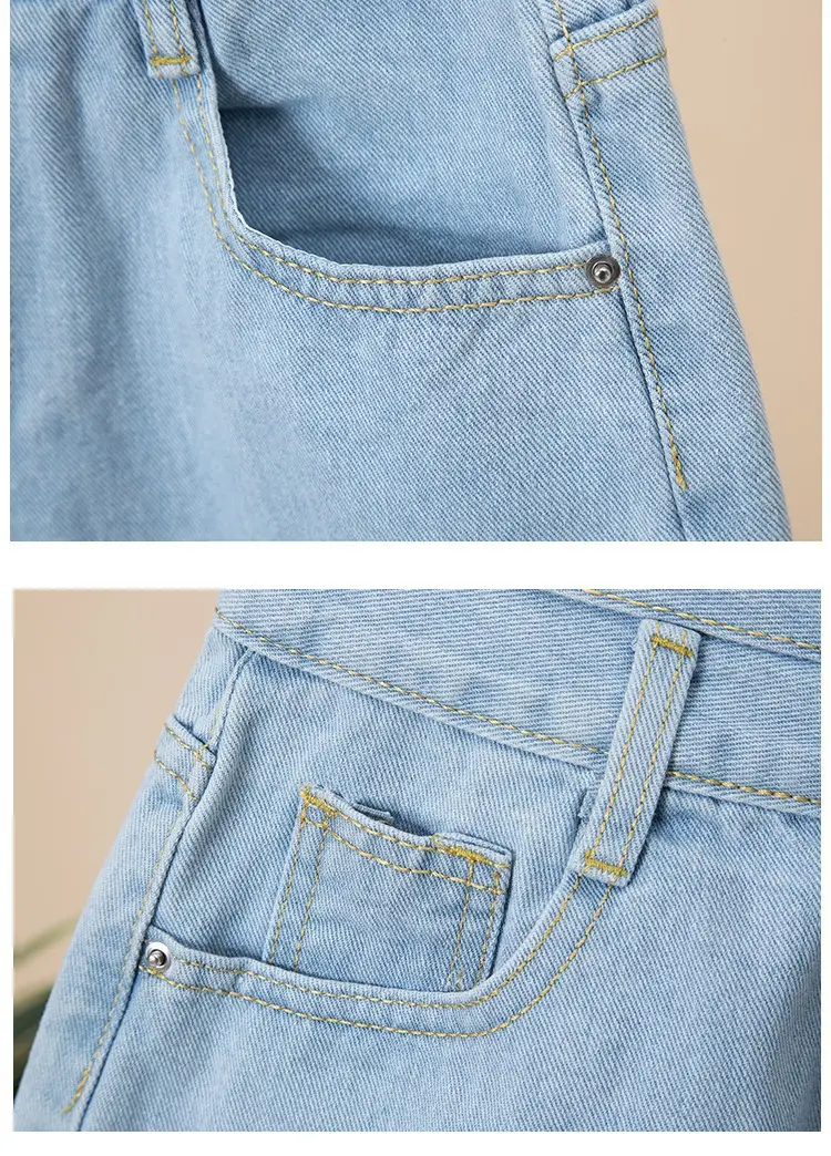New Women High Waist Denim Shorts Light Blue 2025 — feature 13