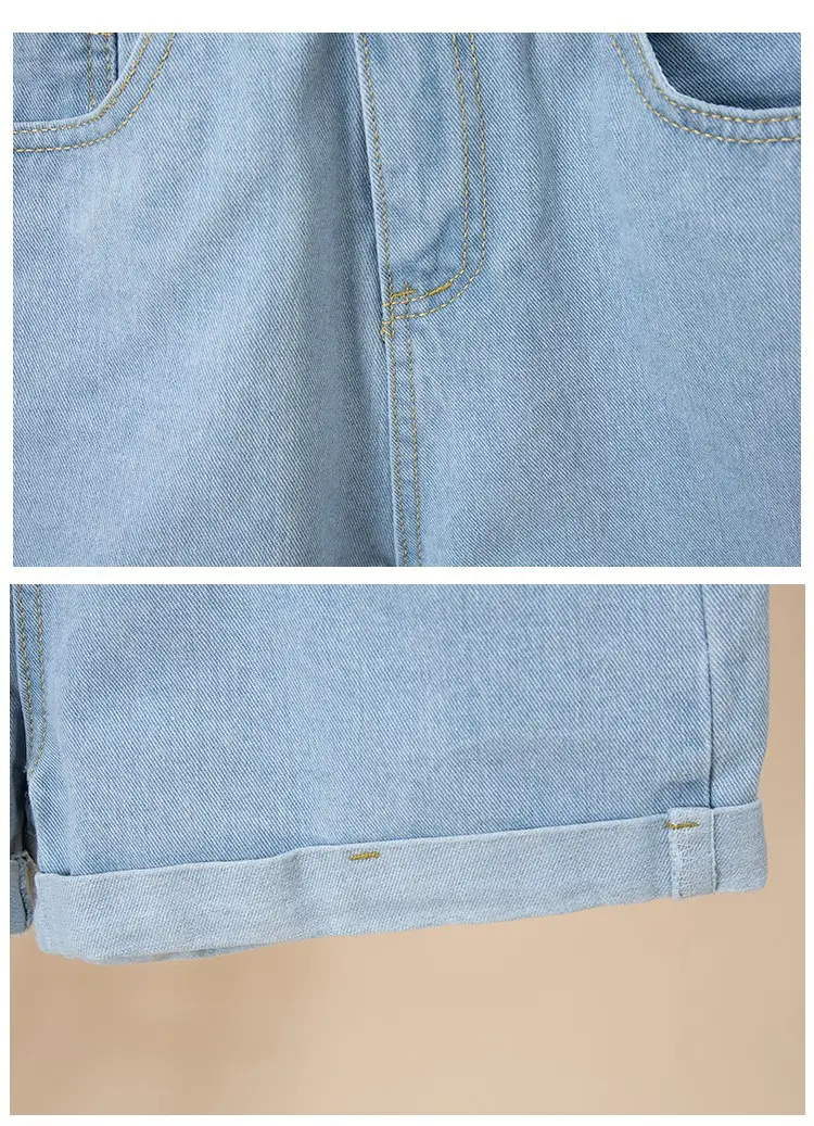 New Women High Waist Denim Shorts Light Blue 2025 — feature 14