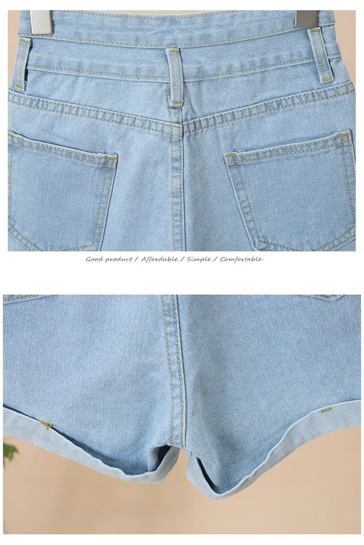 New Women High Waist Denim Shorts Light Blue 2025 — feature 15