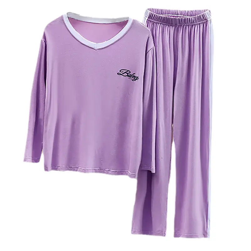 Girls Purple Modal Pajamas Summer Long Sleeve Mid Size