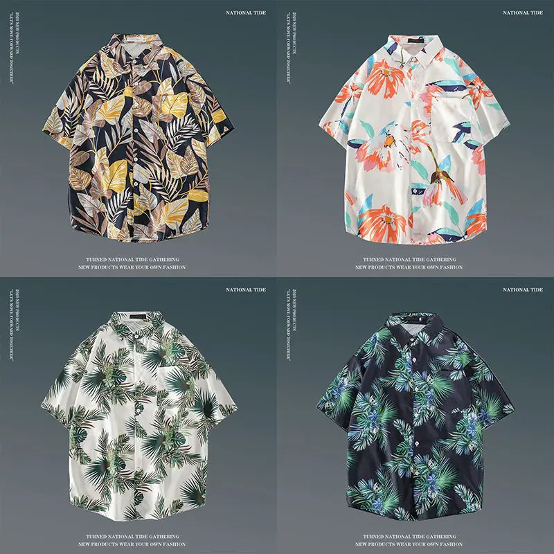 Women Japanese Ins Hawaii Beach Short Sleeve Shirt