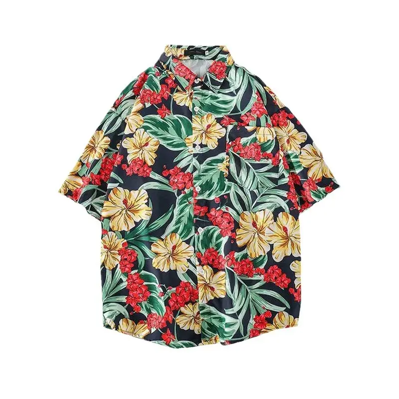 Women Japanese Ins Hawaii Beach Short Sleeve Shirt