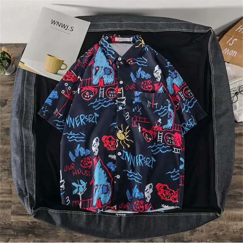 Women Japanese Ins Hawaii Beach Short Sleeve Shirt — feature 23